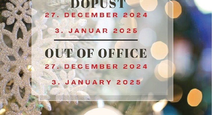 KOLEKTIVNI DOPUST 27.12.2024 in 03.01.2025